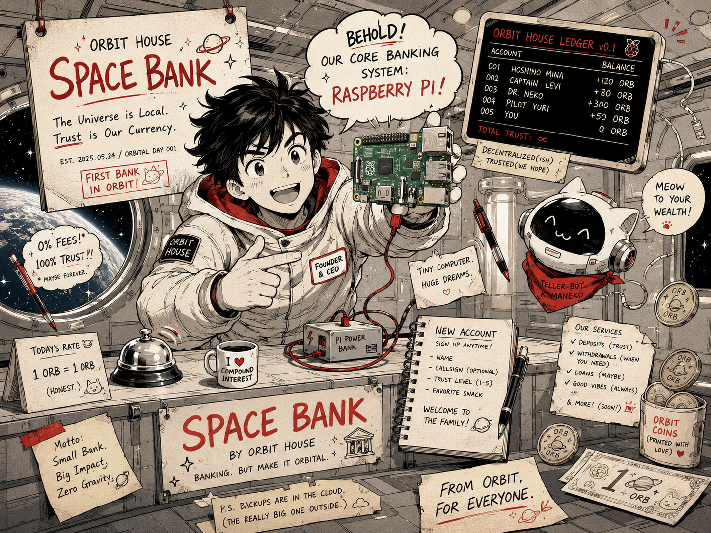 ラズベリーパイから始まる宇宙銀行