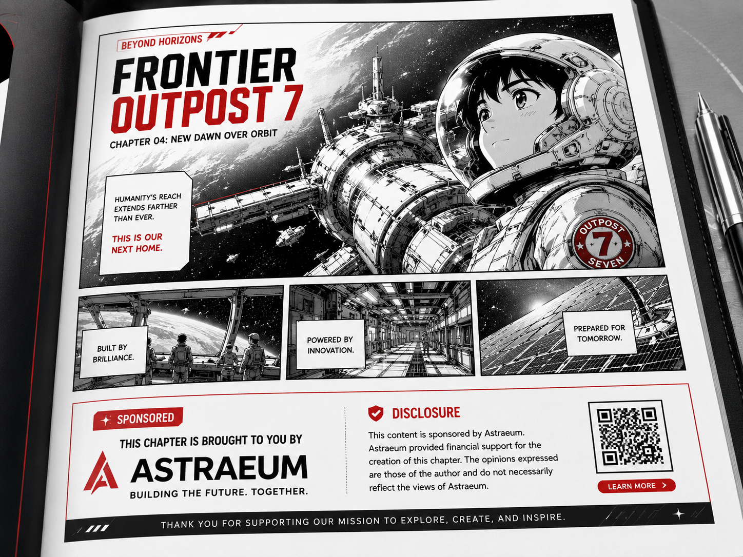 協賛表示ラベルが入った漫画ページ