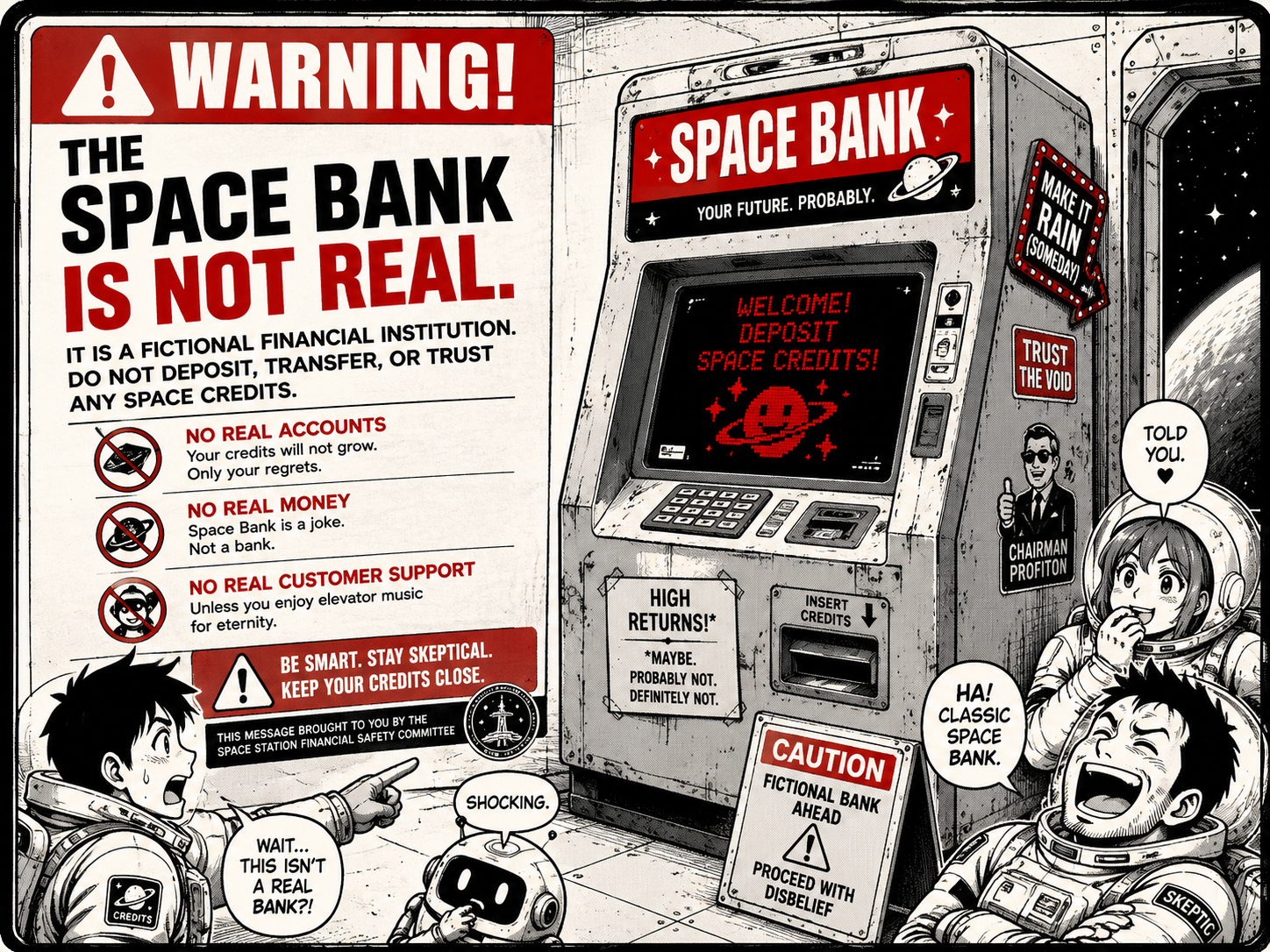 宇宙銀行は実在しないという注意