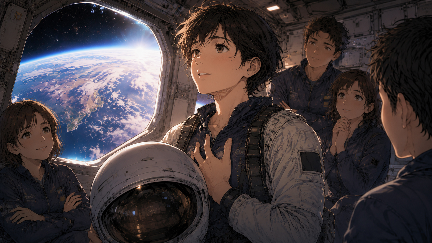 地球を背景に本当の自分を明かす宇宙飛行士